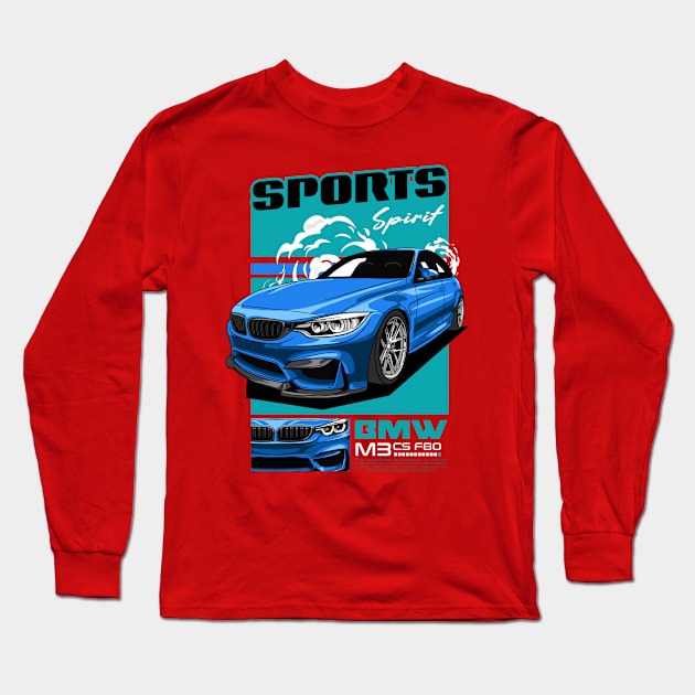 M3 F80 Sports Spirit Long Sleeve T-Shirt by Harrisaputra